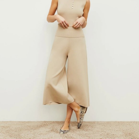 MM Lafleur Pants - M.M. LaFleur The Rogala Stretch Culotte - Jardigan Knit Pant in Latte